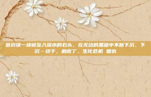 意识像一块被坠入深水的石头，在无边的黑暗中不断下沉、下沉…终于，触底了。生化危机 复仇