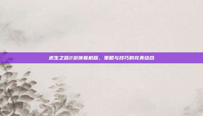 求生之路2游侠联机版，策略与技巧的完美结合
