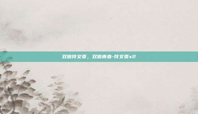 双倍符文页,双倍青春-符文页x2