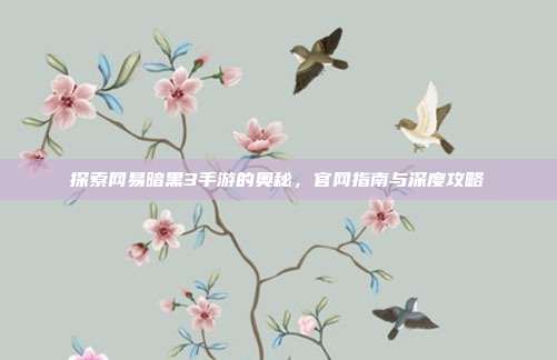 探索网易暗黑3手游的奥秘，官网指南与深度攻略