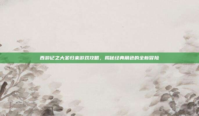 西游记之大圣归来游戏攻略,揭秘经典角色的全新冒险