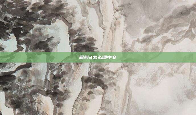 辐射3怎么调中文