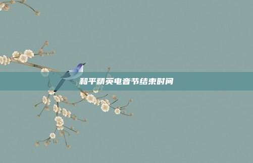 和平精英电音节结束时间