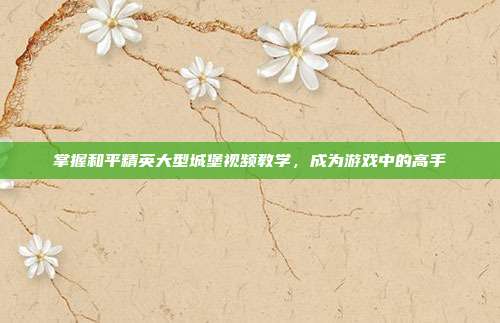 掌握和平精英大型城堡视频教学,成为游戏中的高手