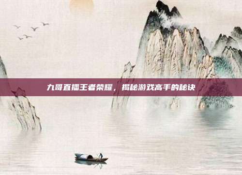 九哥直播王者荣耀,揭秘游戏高手的秘诀