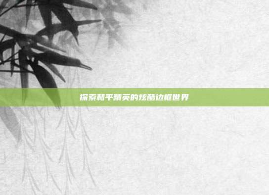 探索和平精英的炫酷边框世界