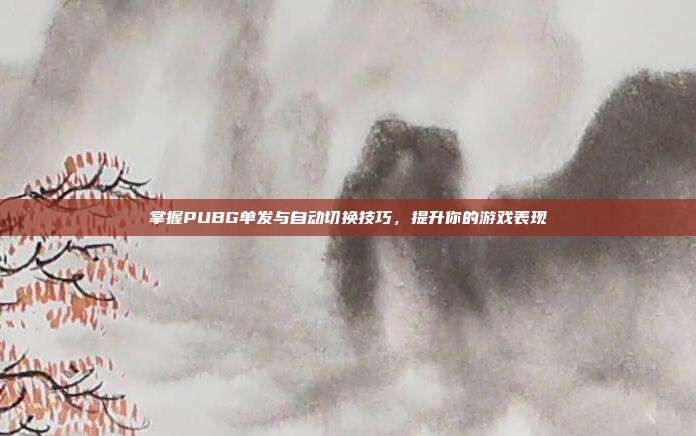 掌握PUBG单发与自动切换技巧，提升你的游戏表现