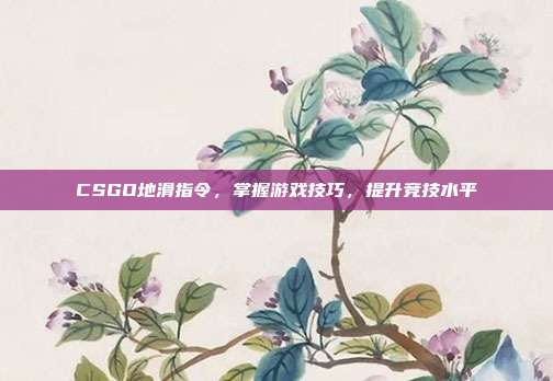 CSGO地滑指令,掌握游戏技巧,提升竞技水平