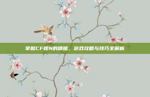 掌握CF樱N的精髓,游戏攻略与技巧全解析