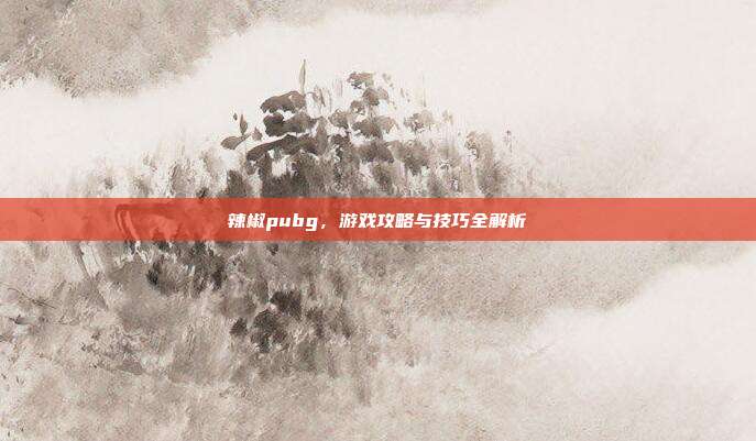 辣椒pubg,游戏攻略与技巧全解析