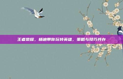 王者荣耀，杨迪带你玩转英雄，策略与技巧并存