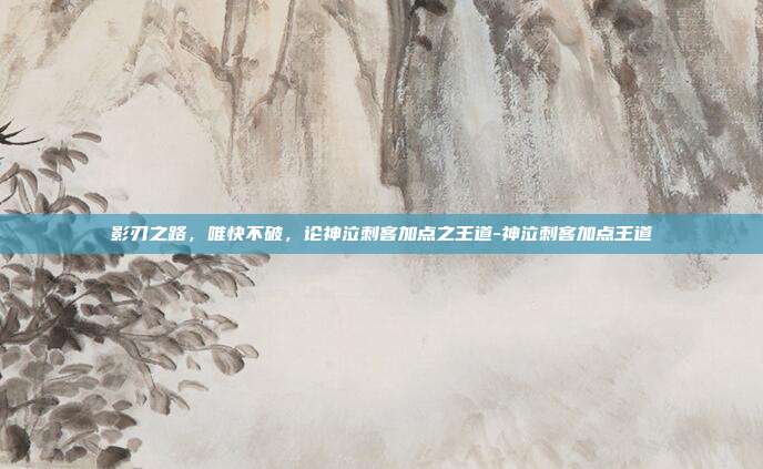 影刃之路,唯快不破,论神泣刺客加点之王道-神泣刺客加点王道