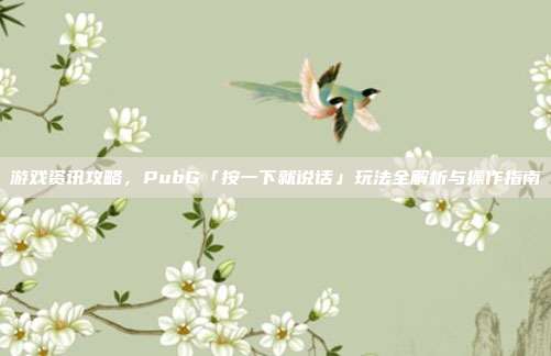 游戏资讯攻略,PubG「按一下就说话」玩法全解析与操作指南