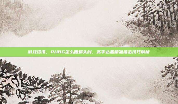 游戏资讯，PUBG怎么瞄爆头线，高手必备精准狙击技巧解析