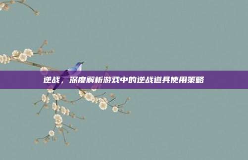 逆战,深度解析游戏中的逆战道具使用策略