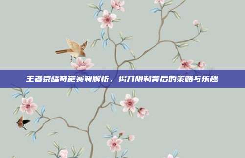 王者荣耀奇葩赛制解析,揭开限制背后的策略与乐趣