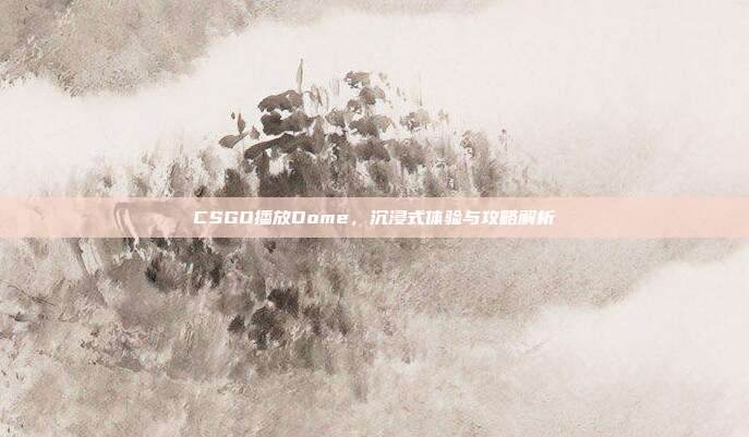 CSGO播放Dome,沉浸式体验与攻略解析
