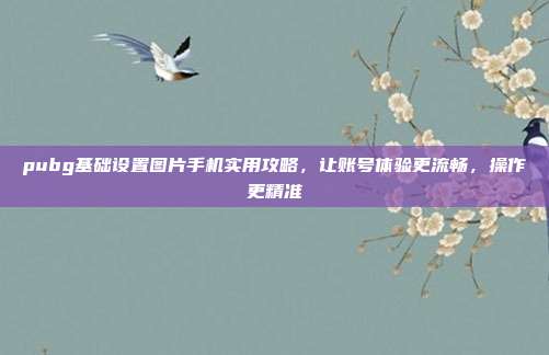 pubg基础设置图片手机实用攻略，让账号体验更流畅，操作更精准