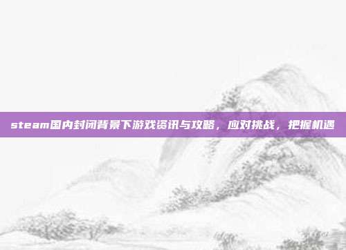 steam国内封闭背景下游戏资讯与攻略,应对挑战,把握机遇