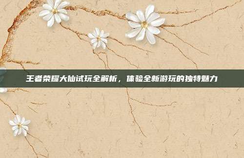 王者荣耀大仙试玩全解析，体验全新游玩的独特魅力