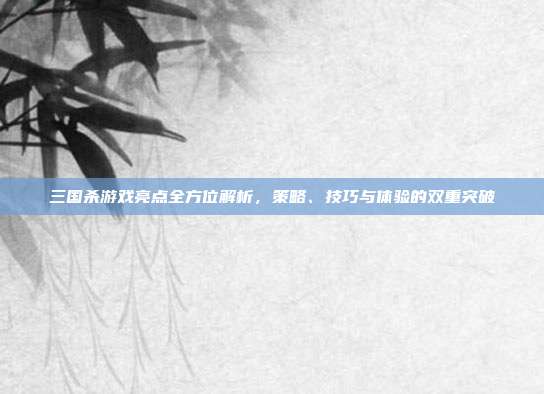 三国杀游戏亮点全方位解析，策略、技巧与体验的双重突破