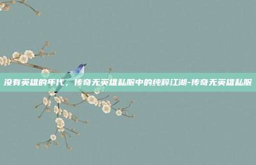 没有英雄的年代，传奇无英雄私服中的纯粹江湖-传奇无英雄私服