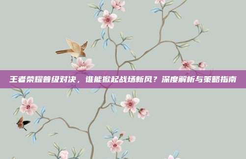 王者荣耀普级对决,谁能掀起战场新风?深度解析与策略指南