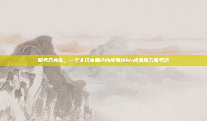 服务器哀歌，一个非玩家角色的战国独白-战国风云服务器