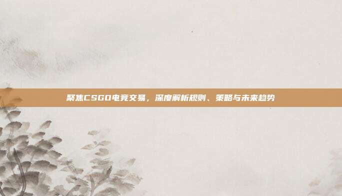 聚焦CSGO电竞交易，深度解析规则、策略与未来趋势