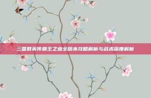 三国群英传霸王之业全版本攻略解析与战术深度解析