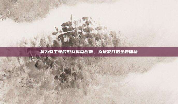 吴为有主导的游戏类型创新,为玩家开启全新体验