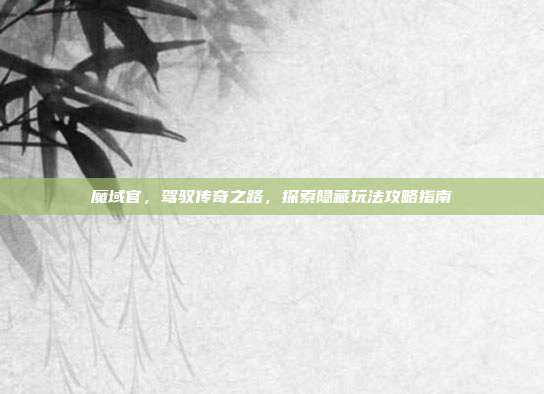 魔域官,驾驭传奇之路,探索隐藏玩法攻略指南