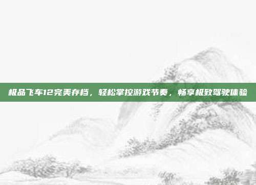极品飞车12完美存档,轻松掌控游戏节奏,畅享极致驾驶体验