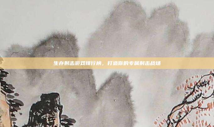 生存射击游戏排行榜，打造你的专属射击战场