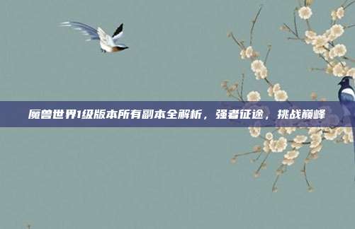 魔兽世界1级版本所有副本全解析,强者征途,挑战巅峰