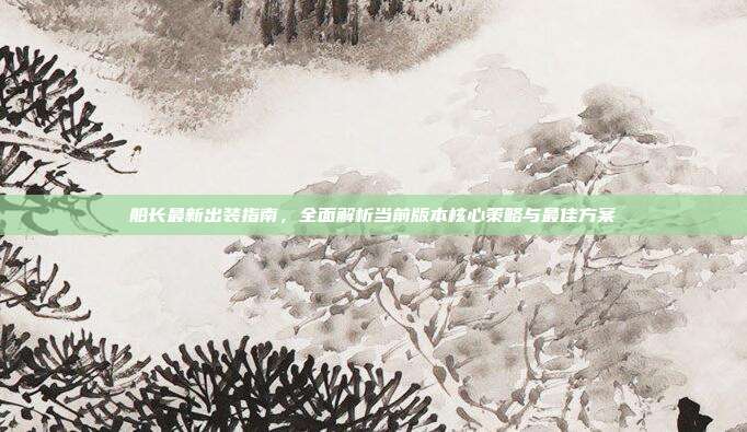 船长最新出装指南，全面解析当前版本核心策略与最佳方案