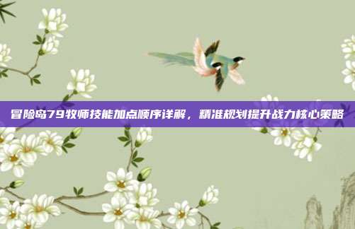 冒险岛79牧师技能加点顺序详解,精准规划提升战力核心策略