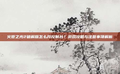 火炬之光2破解版怎么开控制台?游戏攻略与注意事项解析