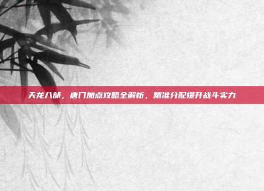 天龙八部，唐门加点攻略全解析，精准分配提升战斗实力