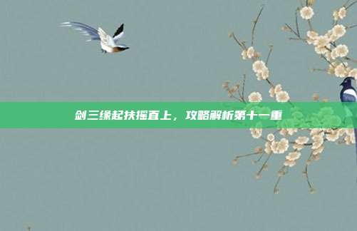 剑三缘起扶摇直上,攻略解析第十一重