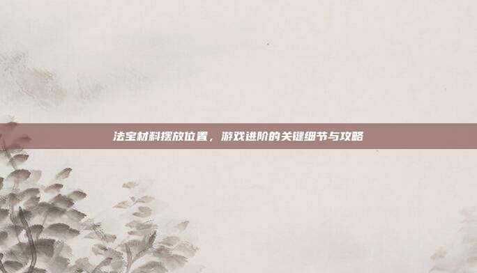 法宝材料摆放位置，游戏进阶的关键细节与攻略