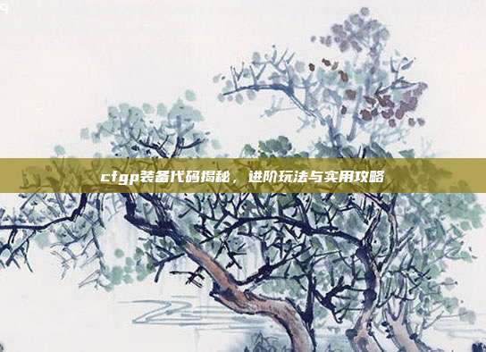 cfgp装备代码揭秘,进阶玩法与实用攻略