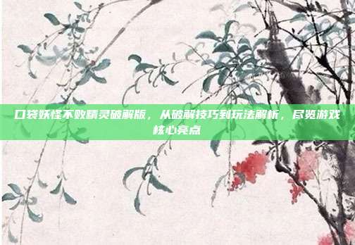 口袋妖怪不败精灵破解版，从破解技巧到玩法解析，尽览游戏核心亮点