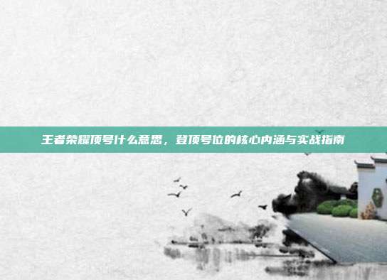 王者荣耀顶号什么意思,登顶号位的核心内涵与实战指南