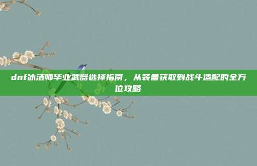dnf冰洁师毕业武器选择指南,从装备获取到战斗适配的全方位攻略