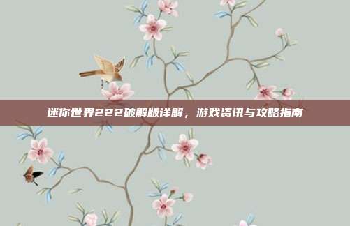 迷你世界222破解版详解，游戏资讯与攻略指南