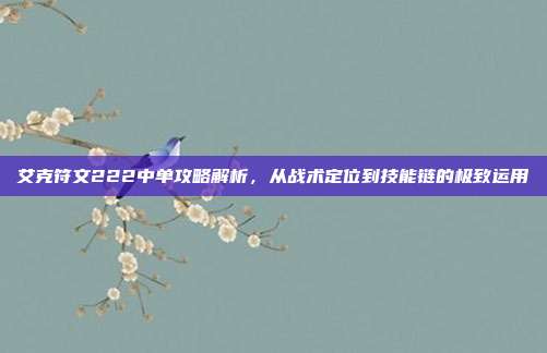 艾克符文222中单攻略解析，从战术定位到技能链的极致运用