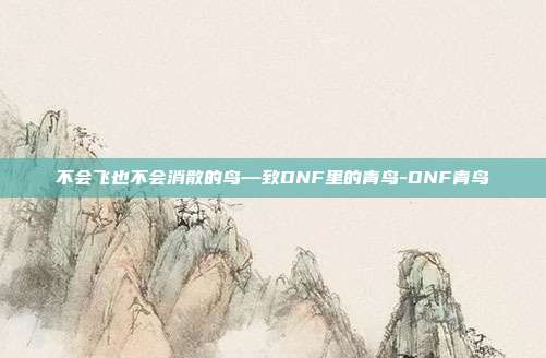 不会飞也不会消散的鸟—致DNF里的青鸟-DNF青鸟