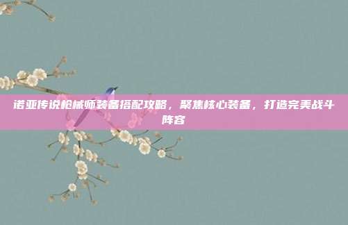 诺亚传说枪械师装备搭配攻略,聚焦核心装备,打造完美战斗阵容