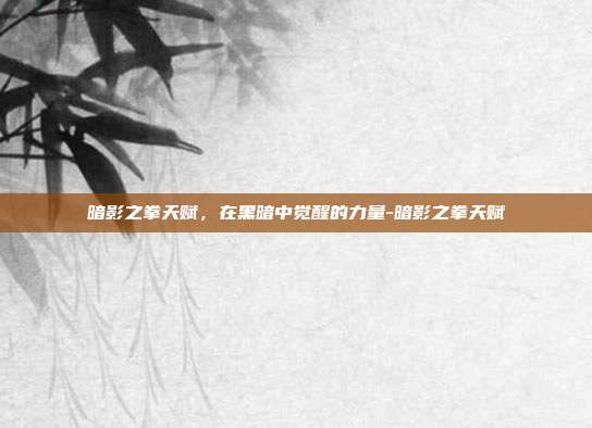 暗影之拳天赋，在黑暗中觉醒的力量-暗影之拳天赋